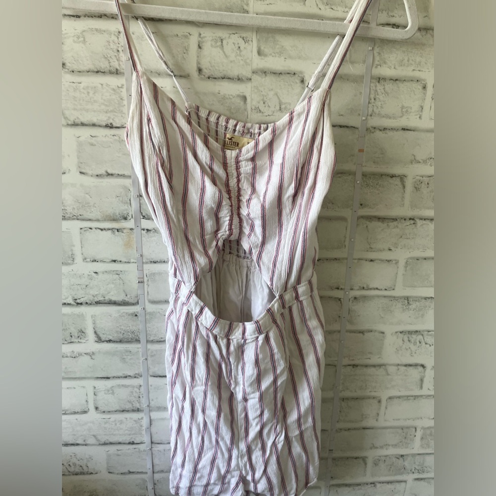 Hollister red white and blue romper with cut out